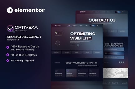 Vorschau: Optivexa - Elementor-Vorlagenset für SEO-Digitalagentur