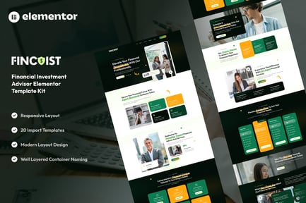 Preview: Fincoist - Financial Investment Advisor Elementor Template Kit