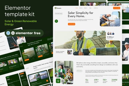 Preview: Sonare - Solar & Renewable Energy Elementor Template Kits