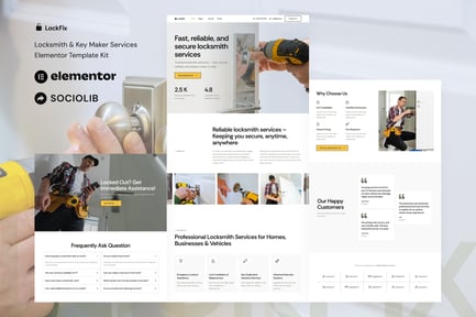 Preview: LockFix - Locksmith & Key Maker Service Elementor Template Kit