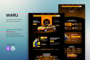 Preview: Waru - Car Repair & Auto Service Elementor Template Kit