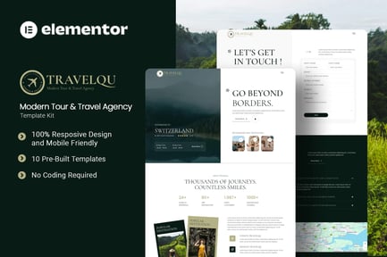 Preview: Travelqu - Modern Tour &Travel Agency Elementor Template Kit