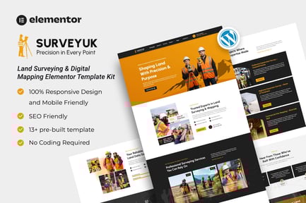 Preview: Surveyuk – Land Surveying & Digital Mapping Elementor Template Kit