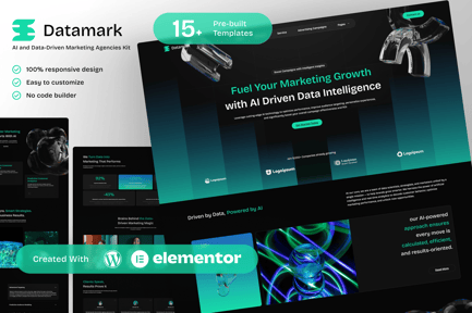 Preview: Datamark - AI and Data Driven Marketing Elementor Template Kit for Smart Campaigns