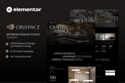 Vorschau: Orispace - Elementor-Vorlagenset von Interior Design Studio