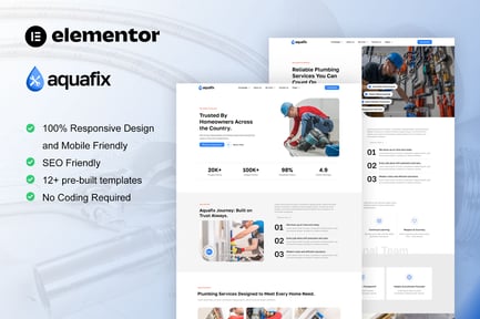 Preview: Aquafix - Plumber & Repair Service Elementor Template Kit