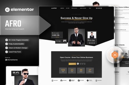 Preview: AFRO - Mentorship & Coaching Online Elementor Template Kit