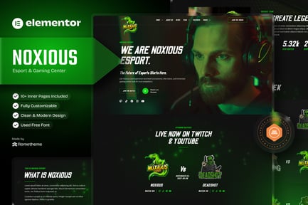 Preview: Noxious - Esport & Gaming Elementor Template kit