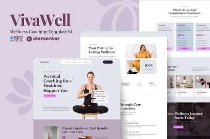 Preview: VivaWell - Wellness Coaching Elementor Template Kit