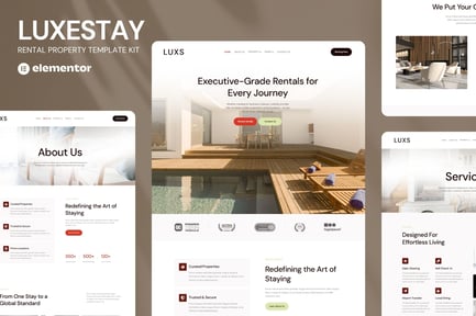 Preview: LuxeStay - Rental Property Elementor Template Kit