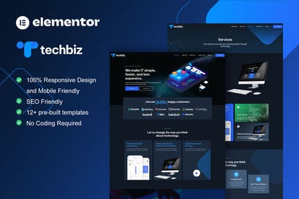 Preview: TechBiz - Tech Company Elementor Pro Template Kit