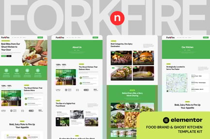 Preview: ForknFire - Food Brand & Ghost Kitchen Elementor Template Kit