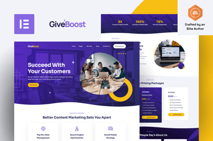 Preview: GiveBoost - Digital Marketing Agency Elementor Pro Template Kit