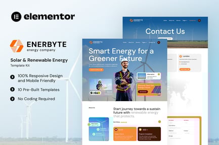 Preview: Enerbyte - Solar & Renewable Energy Elementor Template Kit