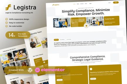 Preview: Legistra – Legal & Compliance Consulting Elementor Template Kit