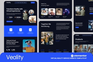 Preview: Veality - Virtual Reality Service Elementor Template Kits