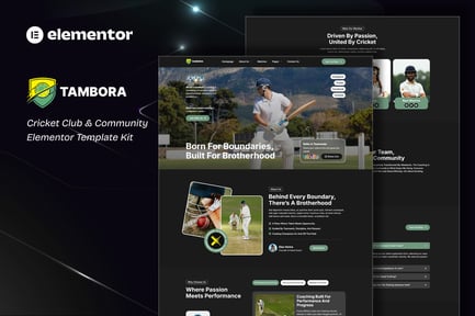 Preview: Tambora - Cricket Club & Community Elementor Template Kit