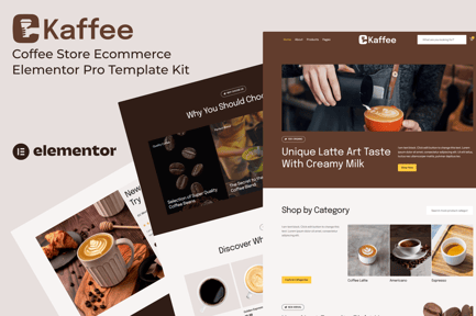 Preview: Kaffee - Coffee Store Ecommerce Elementor Pro Template Kit