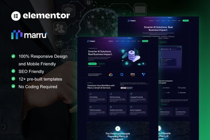 Preview: Marru - Saas & AI Services Elementor Pro Template Kit