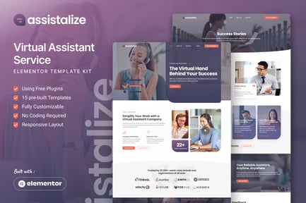 Preview: Assistalize - Virtual Assistant Elementor Template Kit