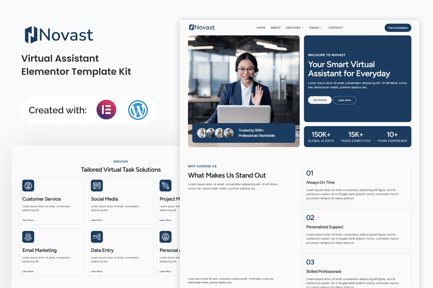 Preview: Novast - Virtual Assistant Elementor Template Kit