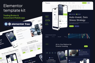 Preview: Invemon - Mobile Apps Trading & Investment Elementor Template kit