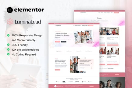 Preview: LuminaLead - Feminine Business Coaching Elementor Pro Template Kit