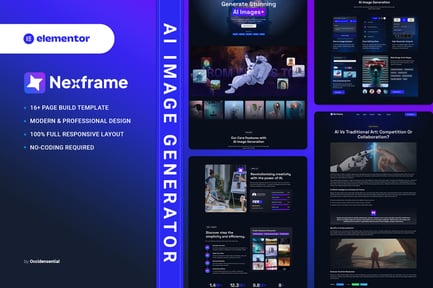 Preview: Nexframe - AI Image Generator Elementor Template Kit