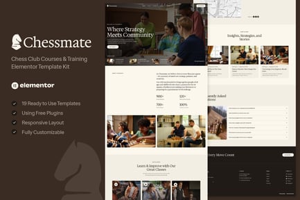Preview: Chessmate - Chess Club Courses & Training Elementor Template Kit