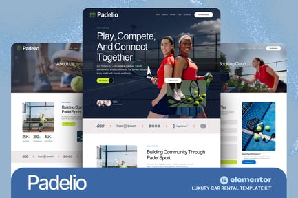 Preview: Padelio - Padel Club & Court Rental Elementor Template Kit