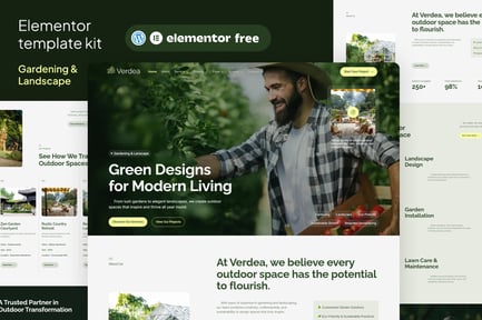 Preview: Verdea - Landscaping & Gardening Elementor Template Kit