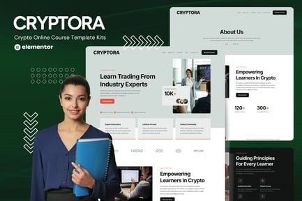 Preview: Cryptora - Crypto Online Course Website Elementor Template Kit