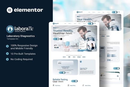 Preview: Laboratic - Laboratory Diagnostics Elementor Template Kit