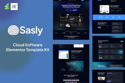 Preview: Sasly - Cloud Software Agency Elementor Template Kit