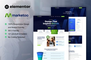 Vista previa: Marketoo - Kit de plantillas Elementor Pro para agencia de marketing digital