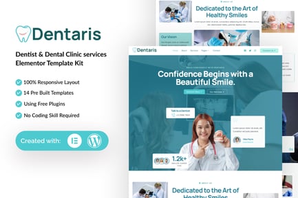 Visualização: Dentaris - Kit de Modelos Elementor de Serviços de Clínica Dentária e Odontológica