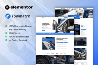 Preview: TowMatch - Towing Services Elementor Pro Template Kit