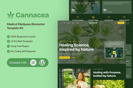 Preview: Cannacea - Medical Marijuana Elementor Template Kit