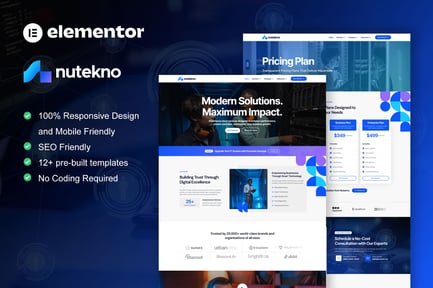 Preview: Nutekno - IT Services Company Elementor Pro Template Kit