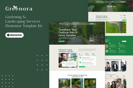 Preview: Greenora - Gardening & Landscaping Services Elementor Pro Template Kit