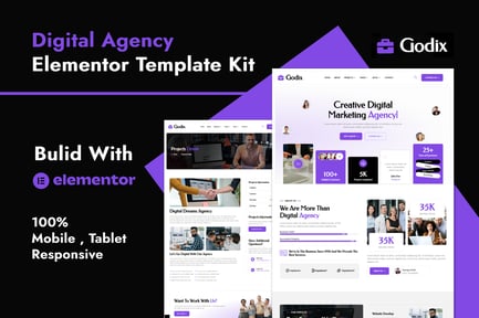 Preview: Godix - Digital Agency Elementor Template Kit