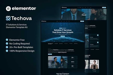 Preview: Techova – IT Solutions & Services Elementor Template Kit