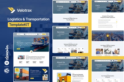 Preview: Velotrax - Logistics & Transportation Elementor Template Kit