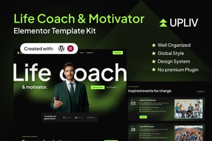 Preview: Upliv - Life Coach & Motivator Elementor Template Kit