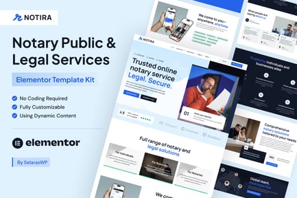 Preview: Notira - Notary Public & Legal Services Elementor Pro Template Kit