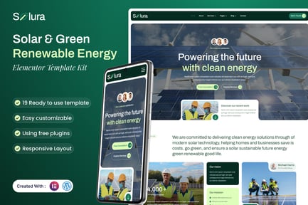 Preview: Solura - Solar & Green Renewable Energy Elementor Template Kit