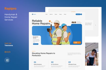 Preview: Rapipro - Handyman & Home Repair Service Website Elementor Template Kits