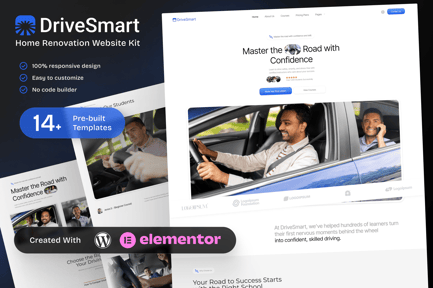 Preview: DriveSmart - Driving School Website Elementor Template Kit