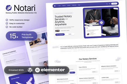 Preview: Notario - Notary Public Elementor Template Kit