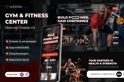 Preview: Vlexora - Gym & Fitness Center Elementor Template Kit